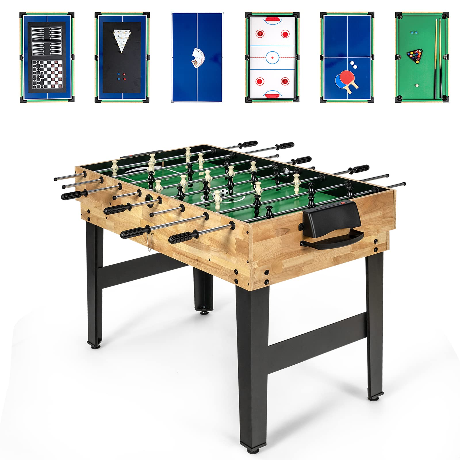 Giantex 10-in-1 Multi Game Table Set with Hockey, Foosball, Pool, Ping-Pong, Chess, Cards, Checkers, Bowling, Shuffleboard & Backgammon - Adult Size Multiplayer Game Table for Game Room, Family Gatherings & Entertainment Centers - Perfect for Parties, Basement Fun & Indoor Recreation