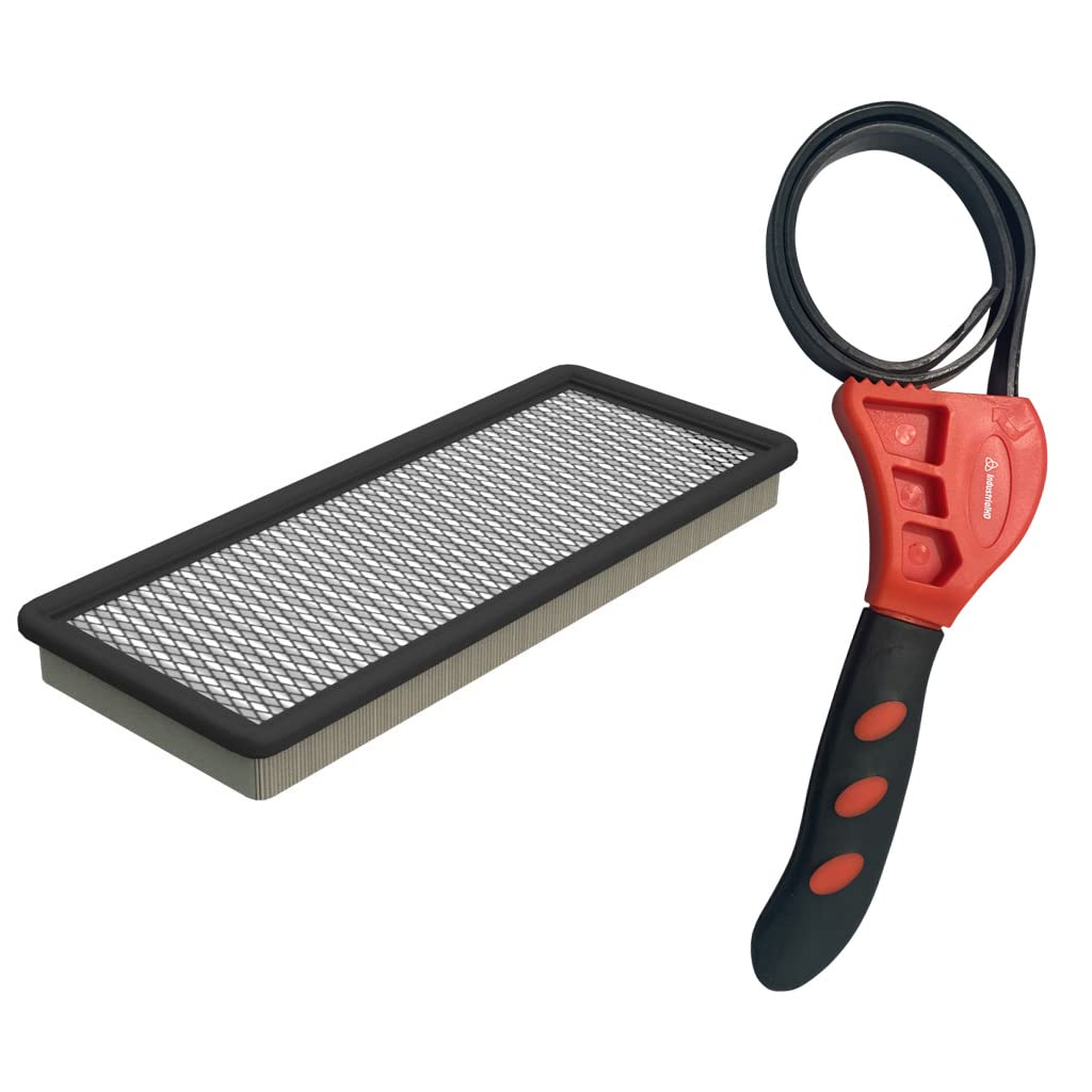 Caterpillar 211-2660 Cab Air Filter with IHD Strap Wrench Bundle (1 Pack) - Heavy Duty Replacement for Construction Equipment & Trucks - Perfect for CAT Excavators, Loaders & Bulldozers