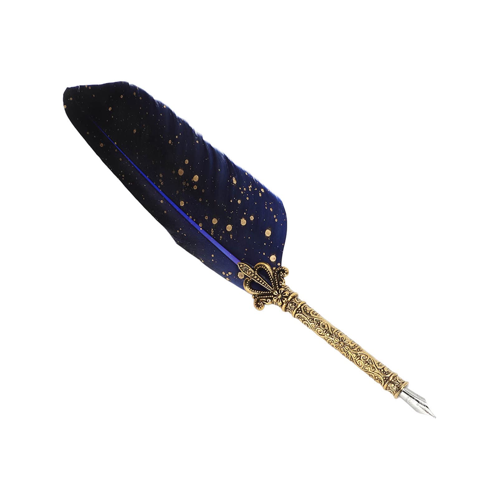 Premium Feather Quill Pen Set with 5 Replaceable Nibs - Elegant Calligraphy Writing Instrument for School, Office & Home Use - Perfect for Journaling, Wedding Invitations & Creative Lettering