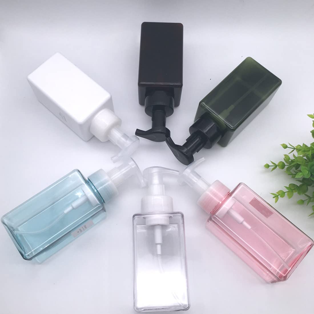 Refillable Foaming Soap Dispenser 16oz (450ml) - Modern Square Pump Bottle for Shampoo, Body Wash & Liquid Soap | PETG Plastic Empty Soap Dispenser for Kitchen, Bathroom & Hospital Use | 2-Pack Brown | Perfect for Home, Office and Commercial Spaces