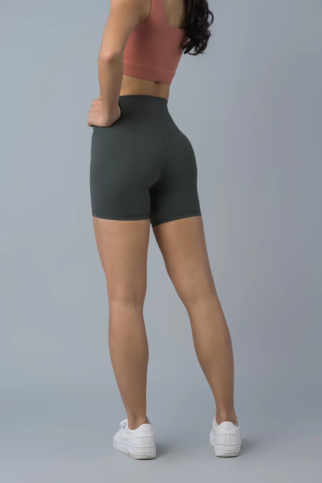 Women's High Waist Demi Biker Shorts - Yoga, Workout & Running Compression Shorts for Cycling, Gym & Activewear