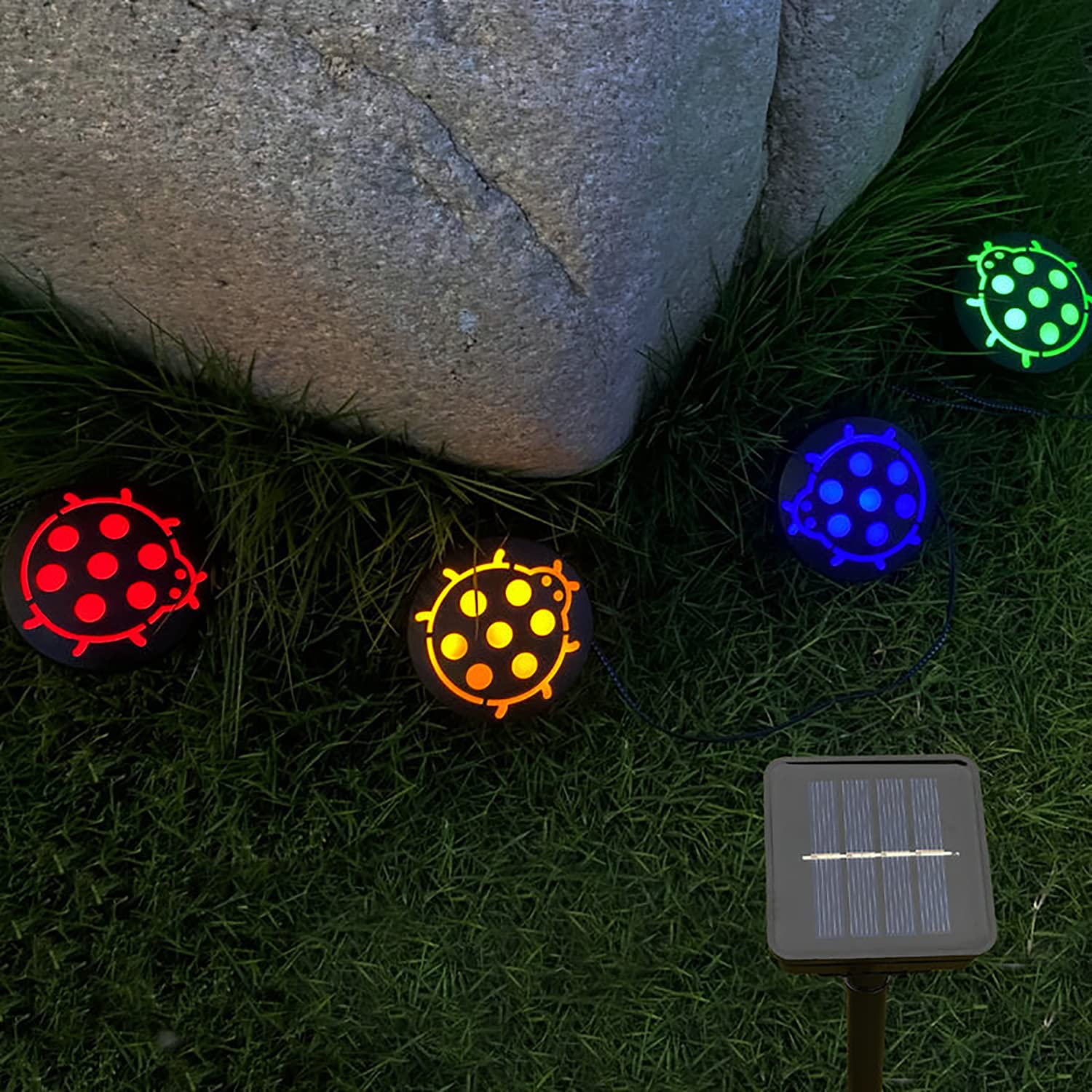 AMZSTAR Solar Ladybug Pathway Lights - Set of 4 Waterproof Outdoor Garden Lights for Driveway, Yard & Lawn | Solar-Powered Landscape Decorative Lighting for Walkways, Patios & Garden Decor