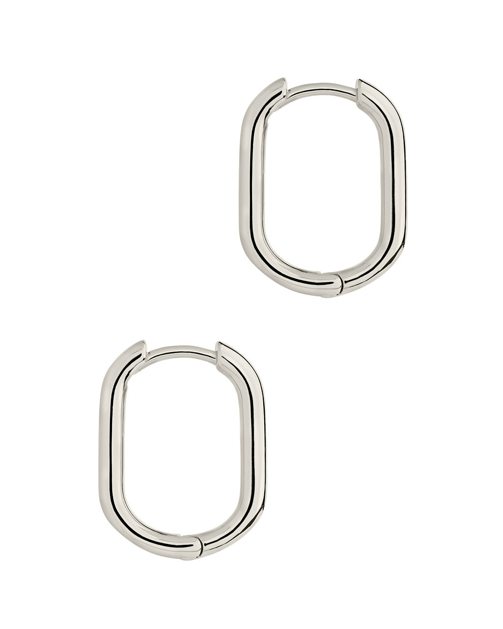 Josie Rectangular Hoop Earrings for Women - Sterling Silver Minimalist Dangle Earrings - Elegant Everyday Jewelry for Work, Party & Date Night