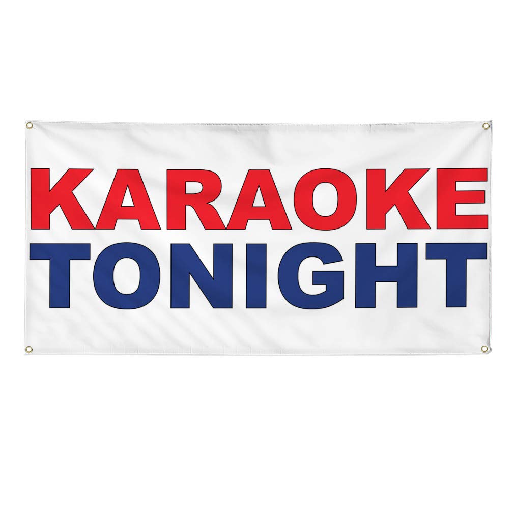 Custom Vinyl Banner - 60x144 Inches, Weatherproof & Durable for Outdoor Use - Red & Blue Karaoke, Dance & Music Party Sign with 10 Grommets - Perfect for Yard, Industrial, and Event Decorations