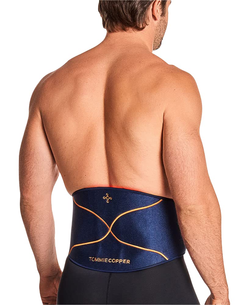 Tommie Copper Infrared Therapy Belt for Back Pain Relief - Rechargeable Red Light Therapy Device for Muscle Aches, Arthritis Pain & Joint Support - Unisex Wearable for Home, Office & Sports Recovery