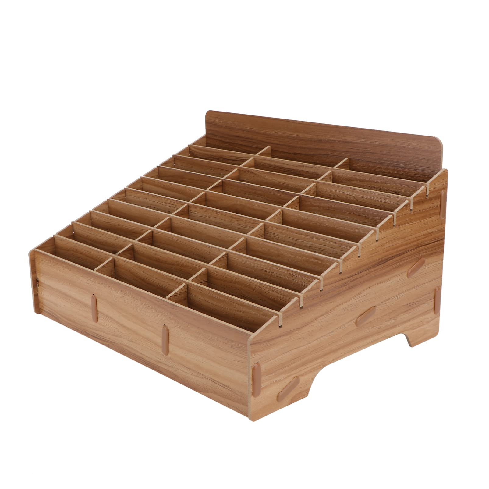 DOITOOL 30 Grids Desktop Cell Phone Holder Organizer - Brown Storage Box for Classroom, Office & Home | Perfect for Organizing Smartphones, Tablets & Office Supplies | Ideal for Teachers, Students & Professionals