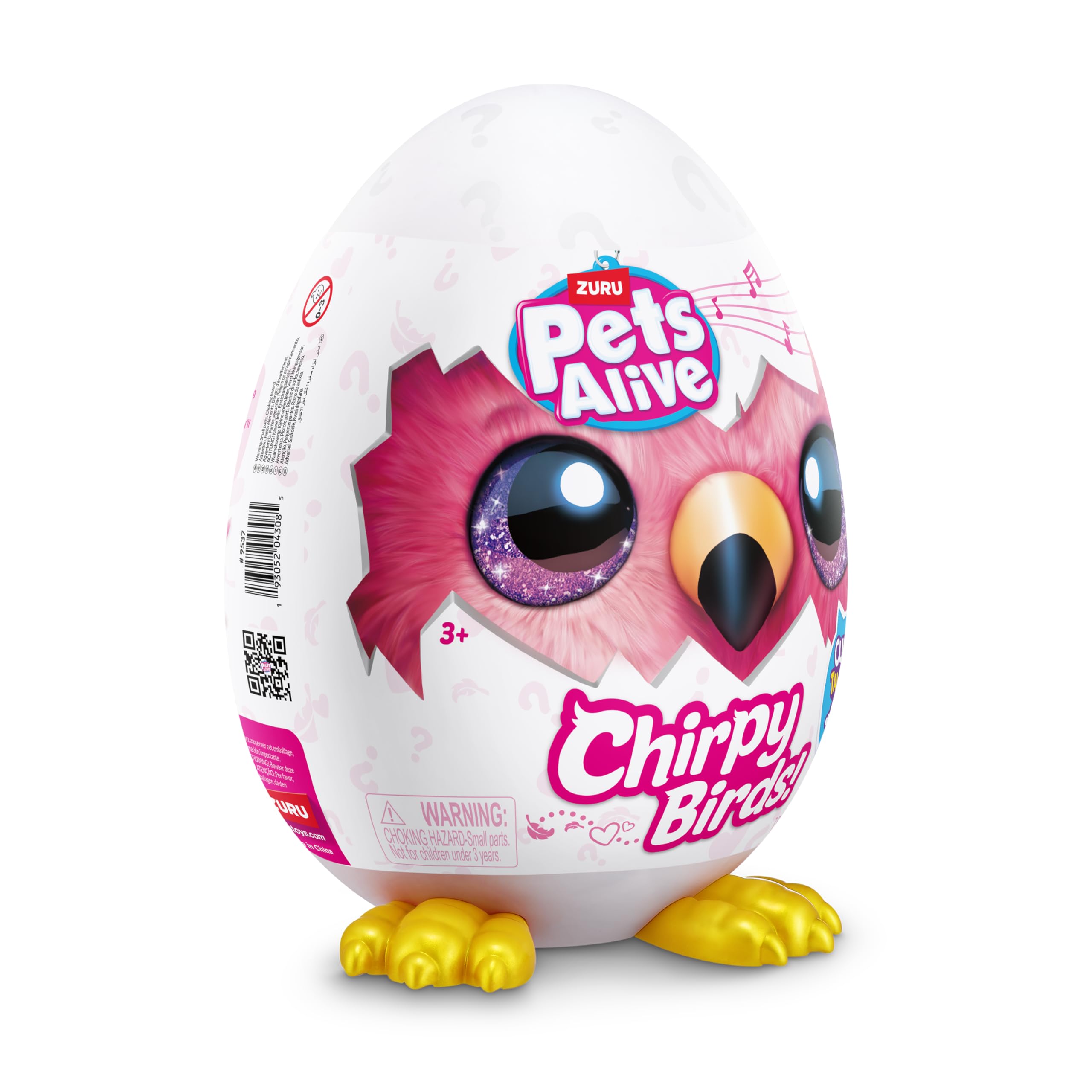 ZURU Pets Alive Chirpy Birds Flamingo - Interactive Electronic Talking Pet Toy with Giant Surprise Egg, Stickers, Comb & Fluffy Clay - Cute Animal Plush Gift for Girls - Perfect for Playtime, Birthday Gifts & Collectible Fun