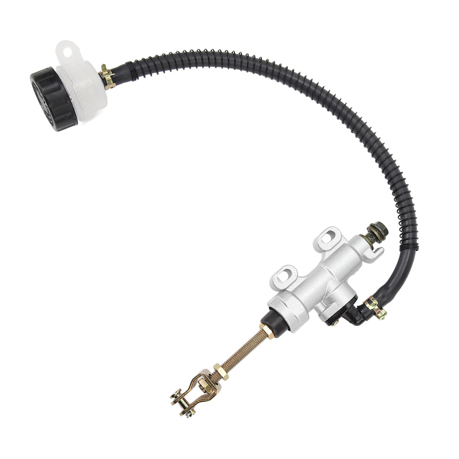 Haosie Motorcycle Rear Brake Master Cylinder Pump for Dirt Bike & ATV - White Hydraulic Foot Brake