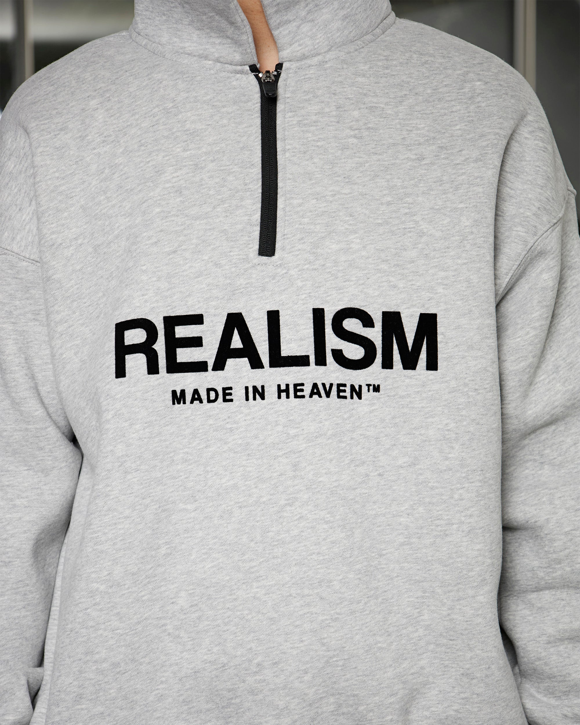Premium SSS Realism Elite Half Zip Sweater - Cloud Grey | Comfortable & Stylish Pullover for Outdoor Activities & Casual Wear