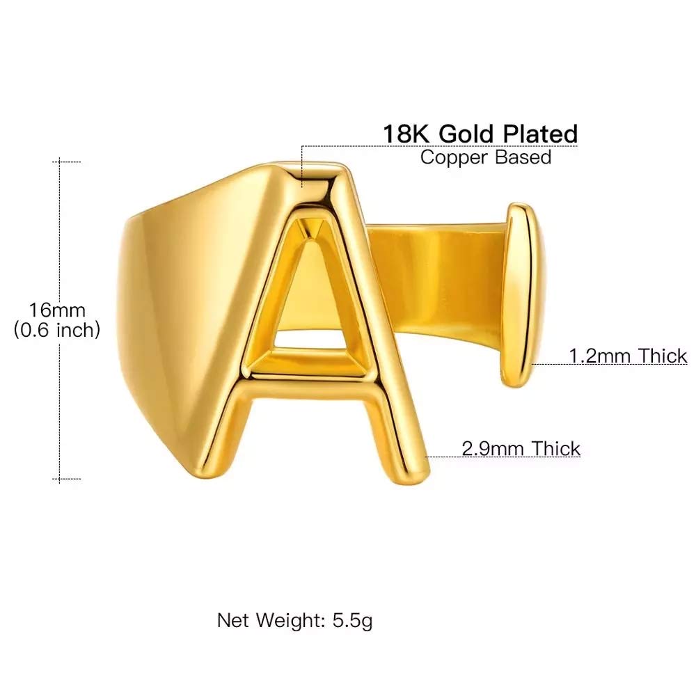 Silver & Gold Initial Letter Rings for Women - Bold Statement Jewelry for Outfits, Singer Fans & Gifts | Perfect for Concerts, Date Nights & Special Occasions