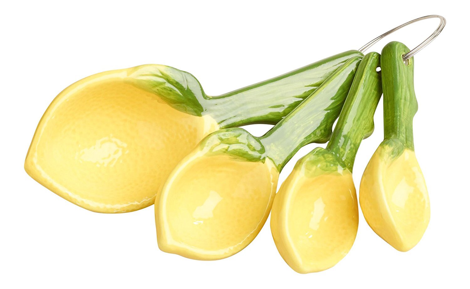 Premium Lemon-Shaped Ceramic Measuring Spoons Set - 5-Piece Kitchen Utensils for Baking & Cooking - Perfect for Measuring Spices, Sugar, and Coffee