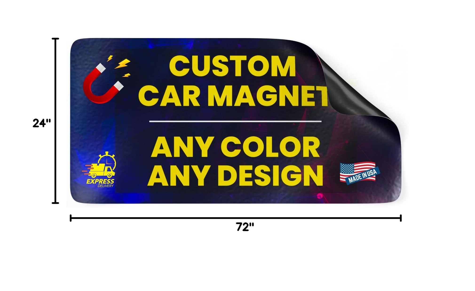 Custom Full Color Car Magnets - Personalized Vehicle Signs for Business Cars, Trucks & Vehicles - 72