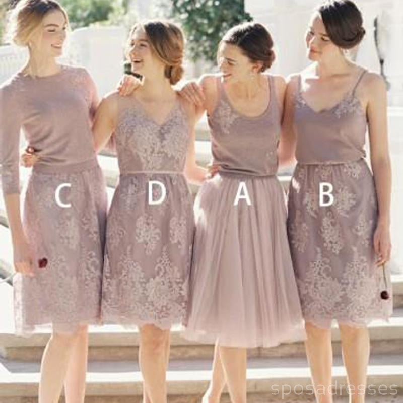 Custom Mismatched Short Lace Bridesmaid Dresses - WG265 | Affordable Wedding Party Attire for Beach, Garden & Formal Events