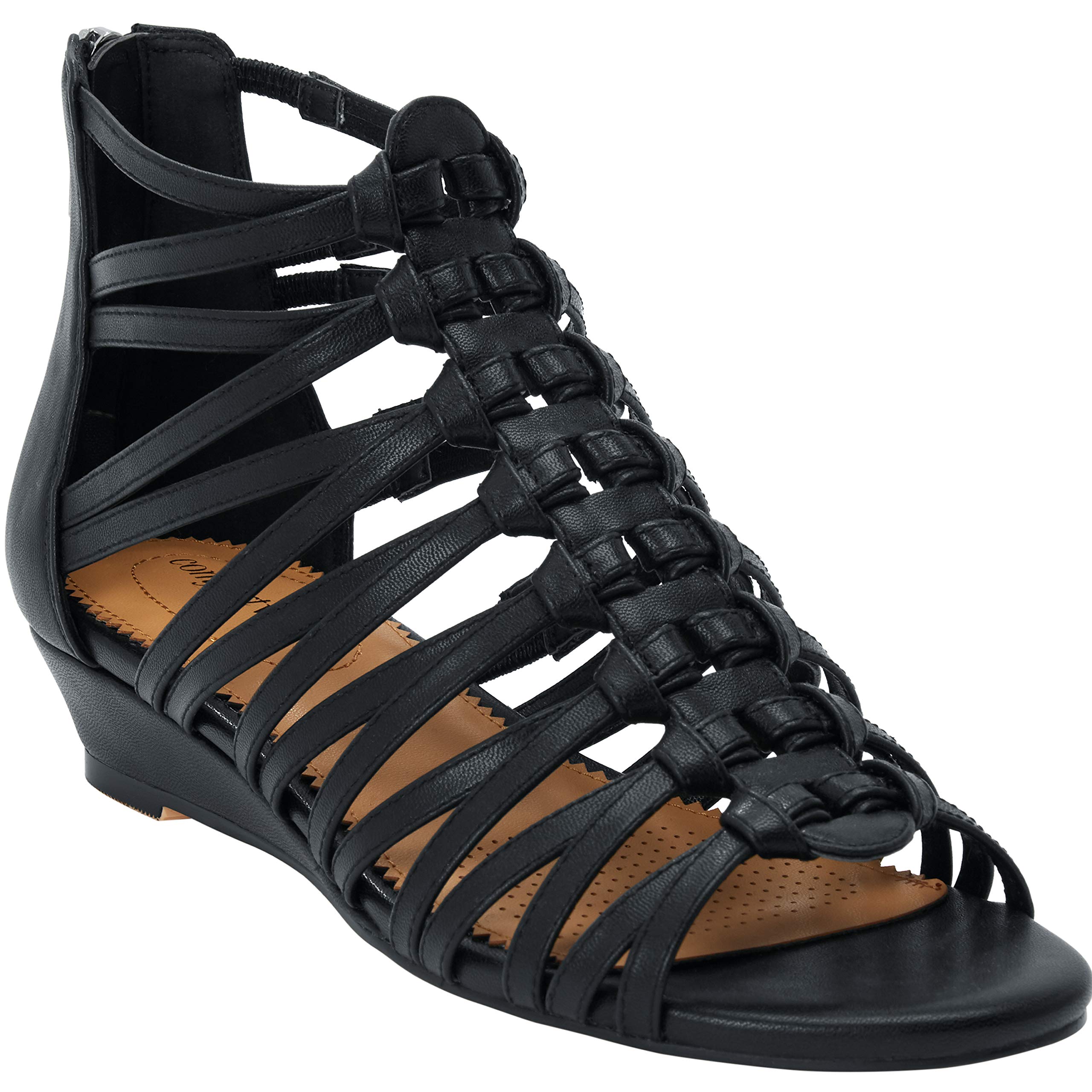 Comfortview Women's Wide Width The Helen Sandal - Comfortable Casual Sandals for Wide Feet | Perfect for Walking, Travel & Summer Outfits