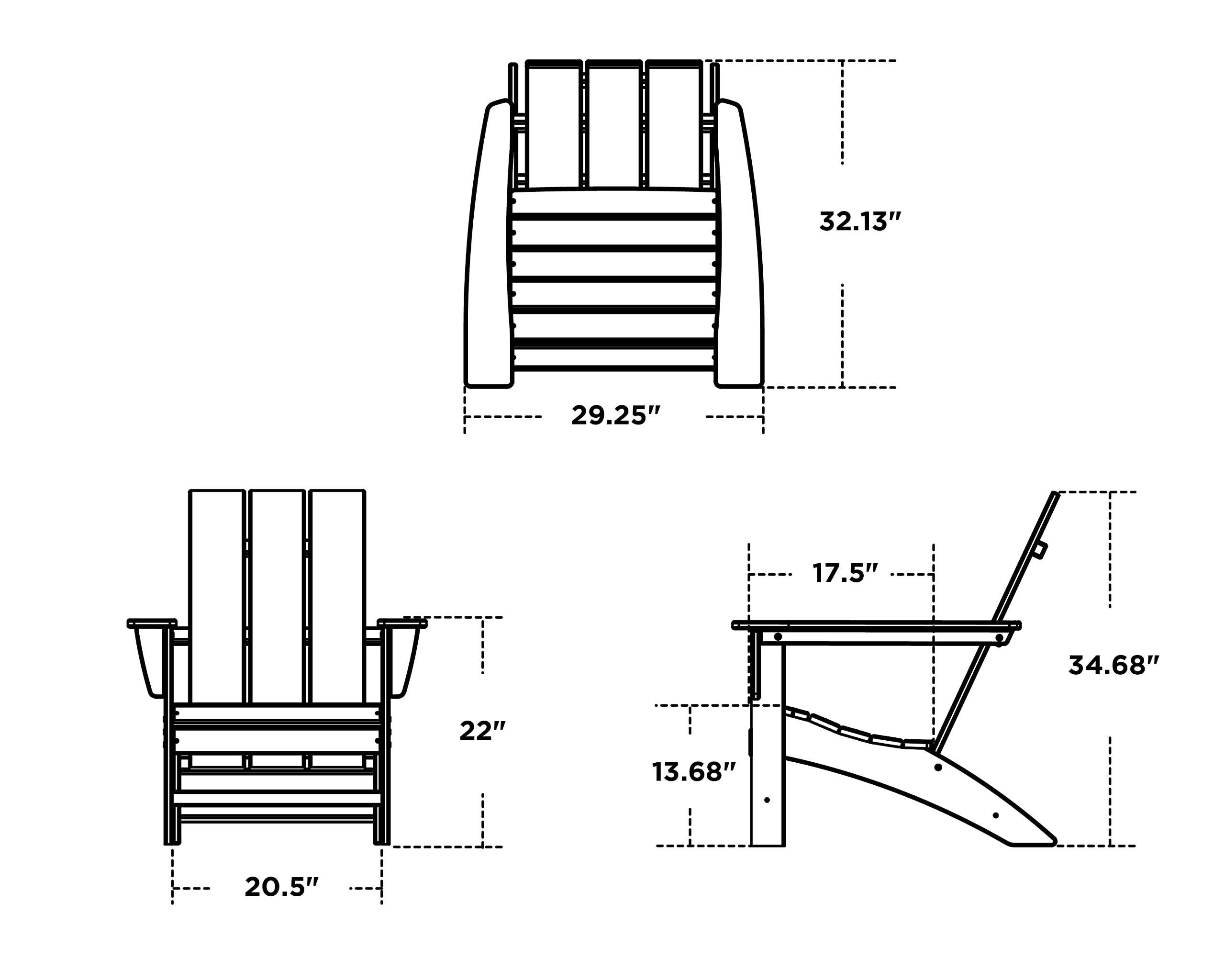 POLYWOOD AD420MA Modern Adirondack Chair - Durable Outdoor Furniture, Weather-Resistant Mahogany Finish - Perfect for Patio, Garden, Poolside & Backyard Relaxation