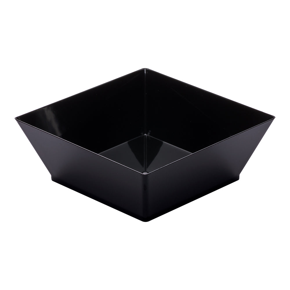 10 oz Square Black Plastic Small Modern Bowl - 4.25