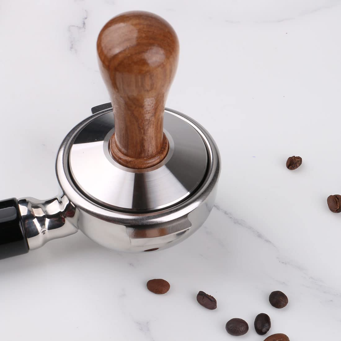Premium 58mm Stainless Steel Coffee Tamper - Barista Espresso Tool for Perfect Coffee Grounds Press - Ideal for Home & Professional Espresso Machines