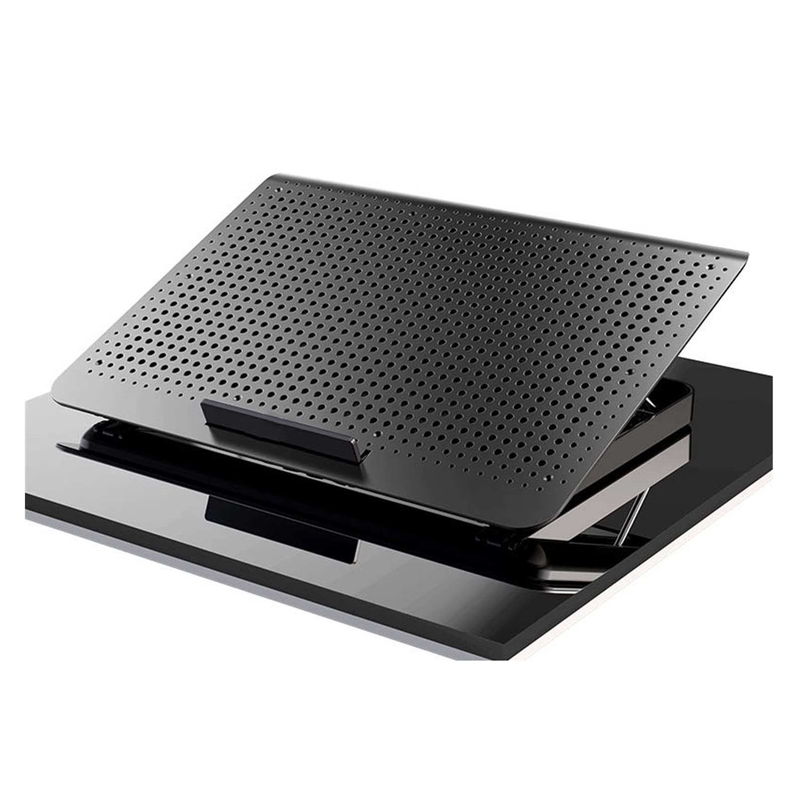 **PEDRZ Laptop Cooling Pad for Gaming Notebooks - Adjustable Height with 6 Quiet Fans, Chill Mat for Laptops Under 17 Inches (Black) - Perfect for Gaming, Work & Home Office Use**