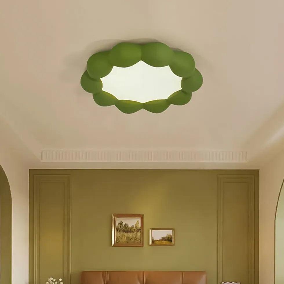 Round Wreath Shape LED Ceiling Light for Bedroom - Modern Flush Mount Fixture with Warm White Light, Perfect for Bedroom, Living Room, Nursery and Home Decor