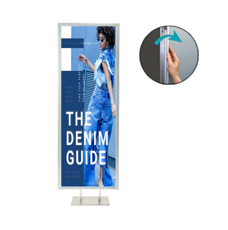 27x39 Double Pole Floor Stand Sign Holder with 1 1/4