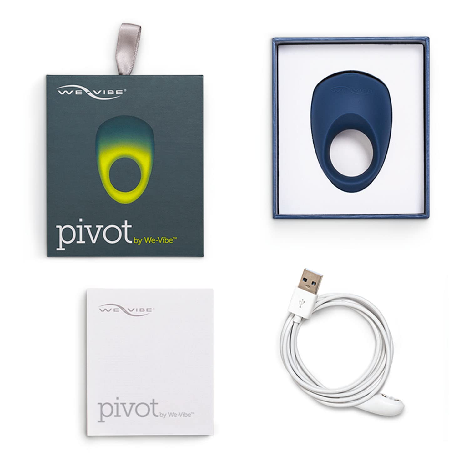 We-Vibe Pivot Vibrating Cock Ring for Men | Rechargeable Penis Ring Enhances Stronger Erections & Pleasure | 10 Vibration Modes with App Control for Couples Play | Long Distance Lover Gift & Romantic Date Night Accessory