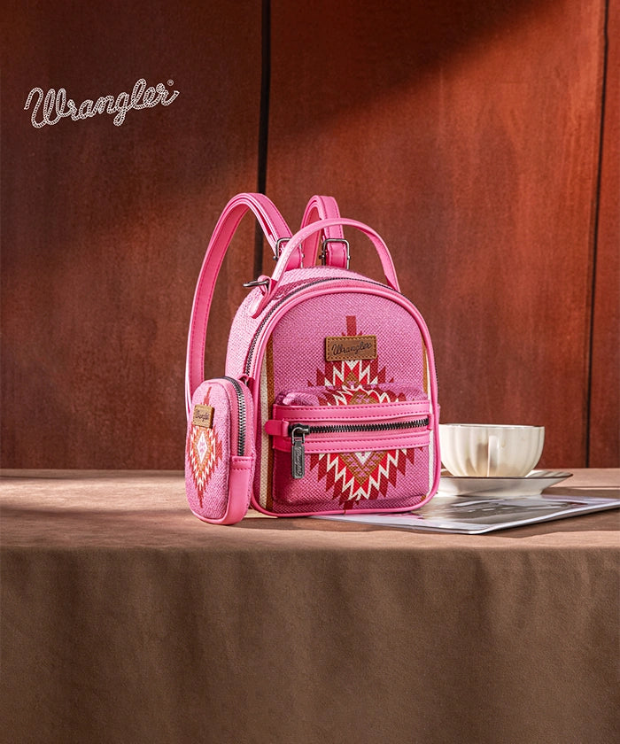 Wrangler Aztec Knitted Backpack - Stylish & Durable College Backpack for Women & Men - Perfect for School, Travel & Outdoor Adventures