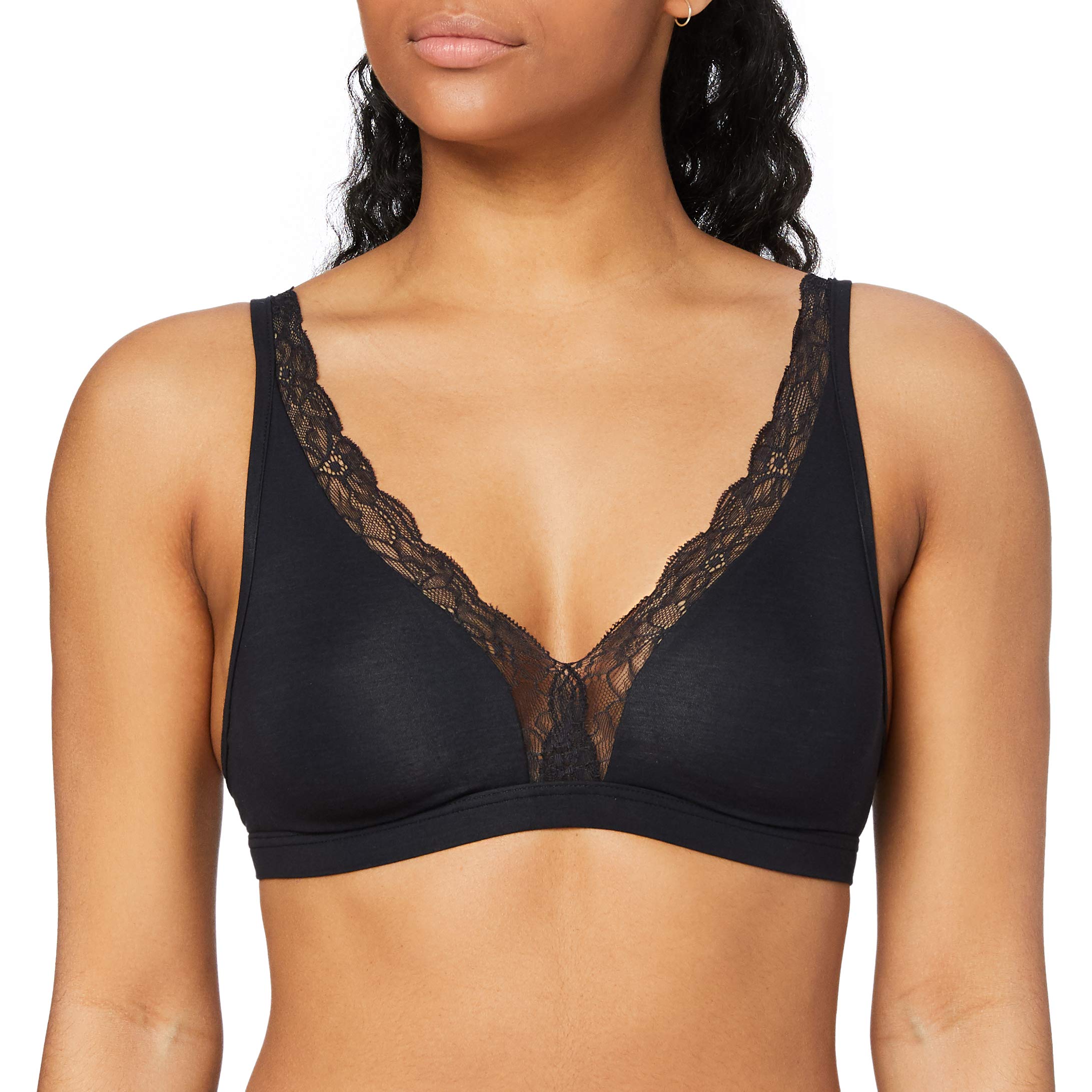 HANRO Women's 72431 Cotton Lace Soft Cup Bra - Comfortable Wireless Underwire-Free Bralette for Everyday Wear, Sleep & Lounge