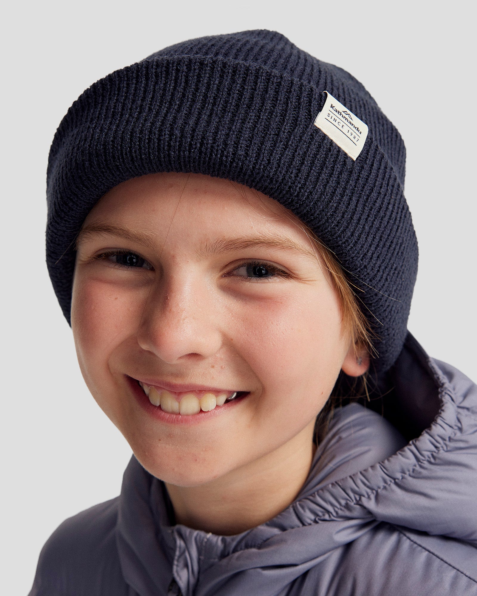 Kids' Fyfe Beanie Hat - Soft Warm Winter Beanie for Boys & Girls - Pure Navy Blue - Perfect for Outdoor Activities, Skiing, and Cold Weather Protection