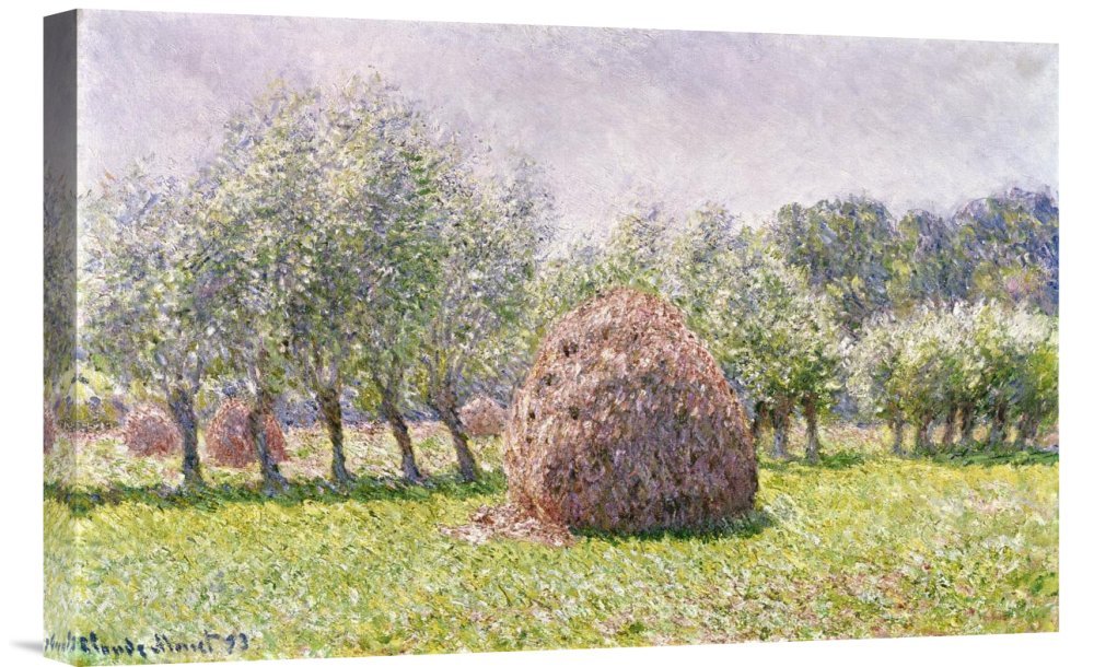 Claude Monet Haystack Gallery Wrap Giclee Canvas Wall Art Print - Handmade Oil Painting Reproduction - Perfect for Living Room, Bedroom & Office Decor