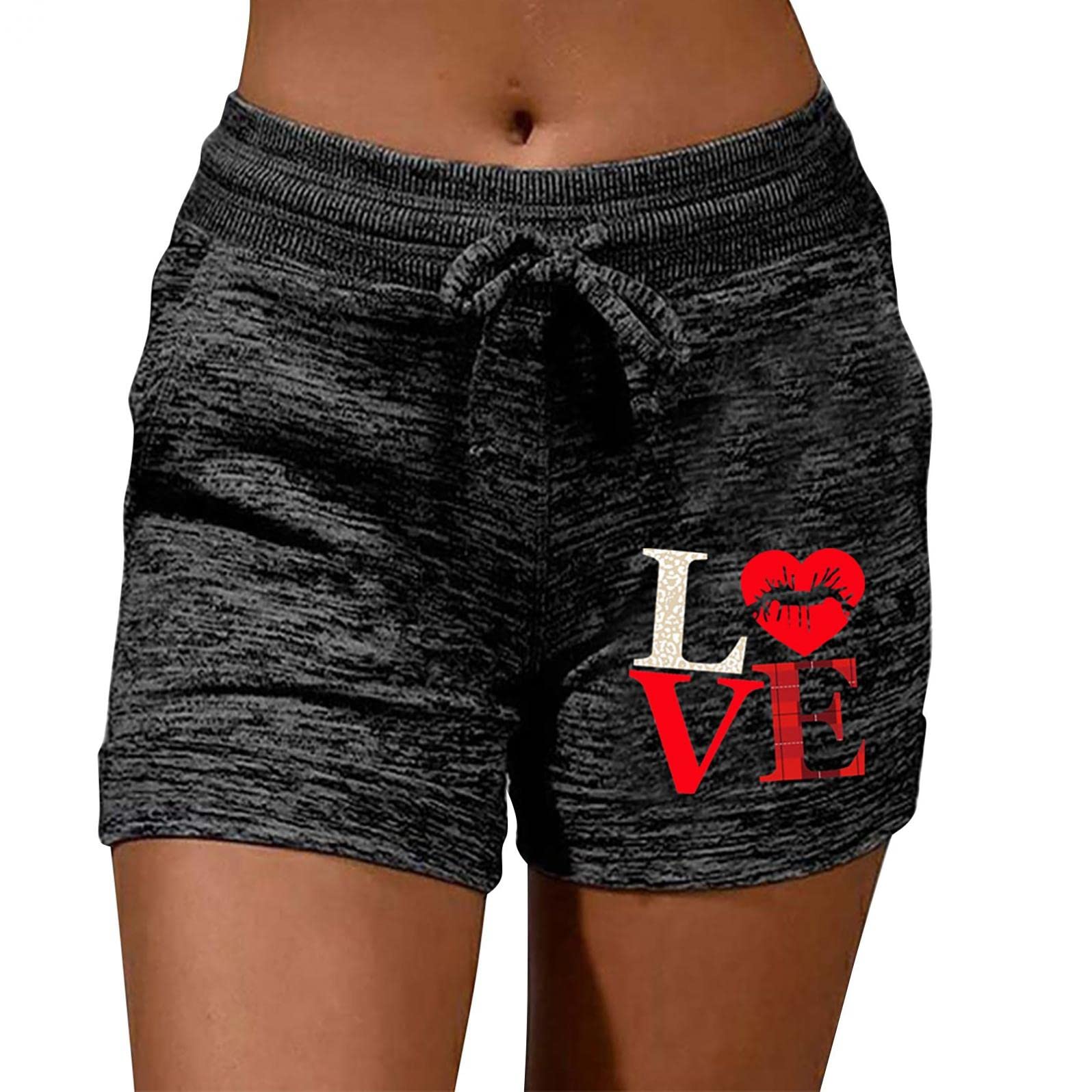 KPYTLBV Women's Casual Drawstring Waist Gym Yoga Running Shorts - Athletic Workout Biker Lounge Sweat Track Shorts for Women | Perfect for Yoga, Running, Gym & Lounge Wear