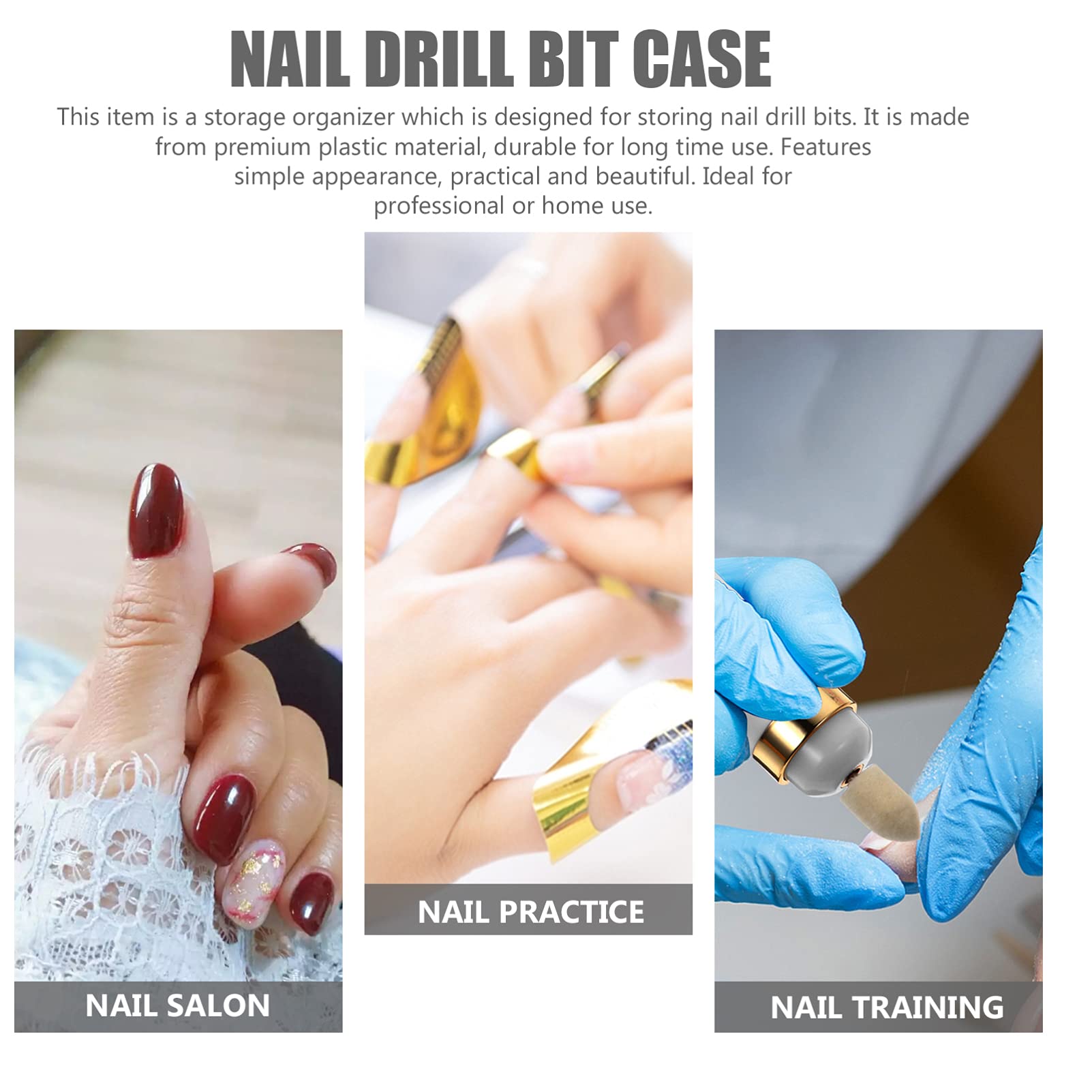 Professional Nail Drill Bit Organizer Case - Durable Storage Box for Salon & Home Use, Perfect for Grinding Heads, Drill Bits & Manicure Tools | Compact & Portable Design for Easy Organization