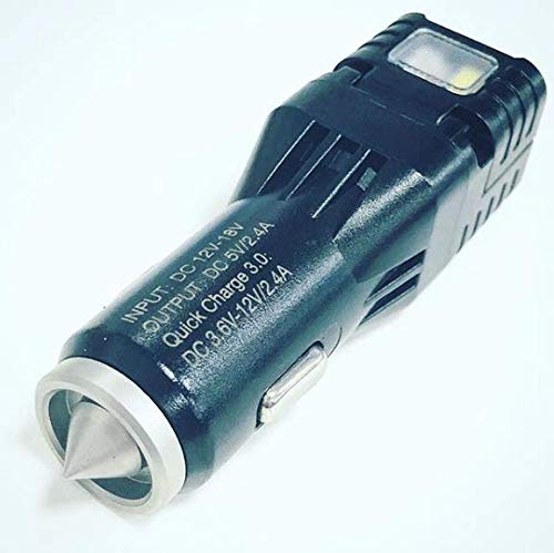 Nitecore VCL10 Car Cigarette Lighter Fast Charger with Window Breaker - 25 Lumens LED Flashlight - Includes Battery - Perfect for Emergency Kits & Road Trips