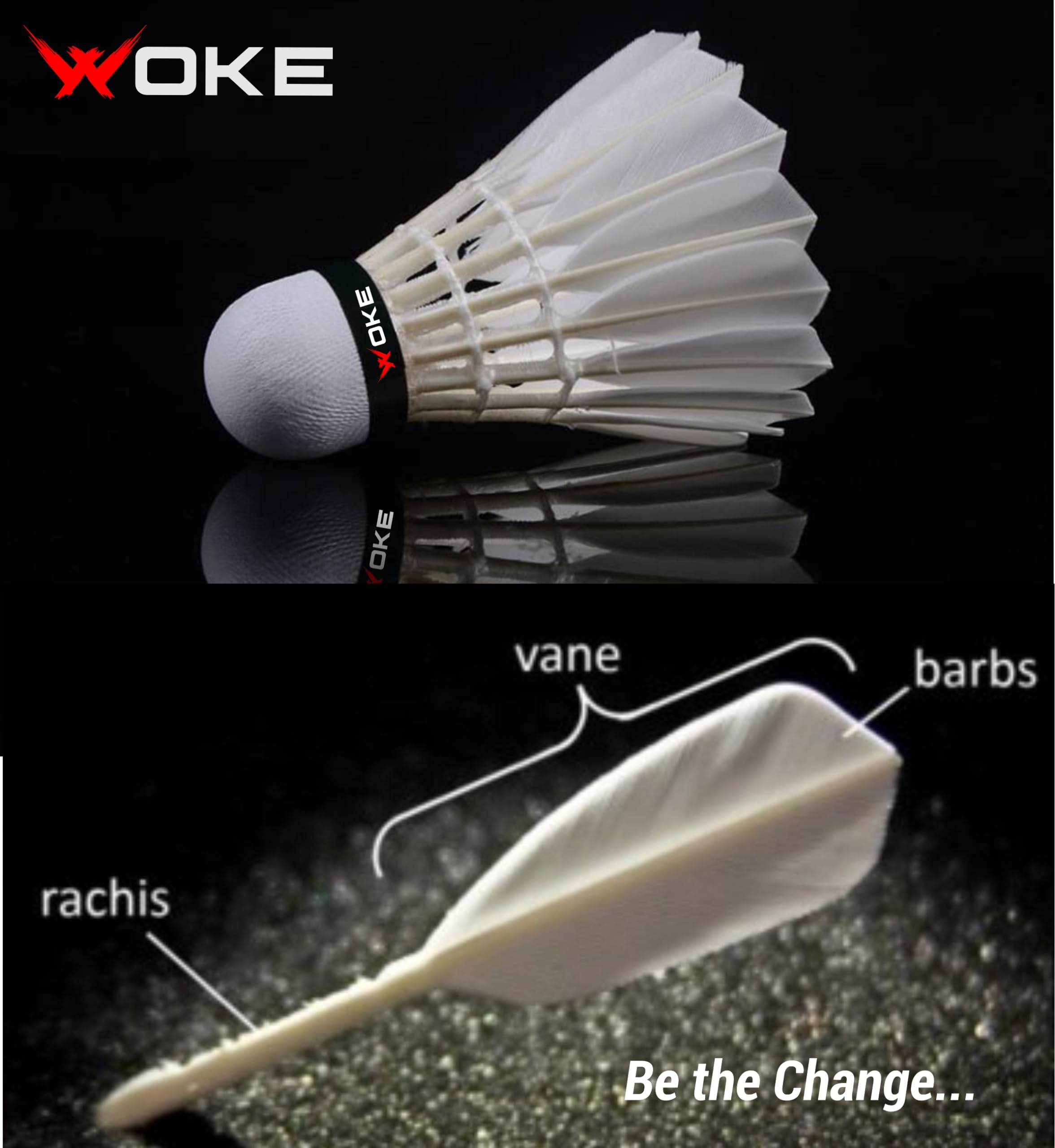 Premium Woke Birdie Feather Badminton Shuttlecock - White (3-Pack) | Professional Tournament Grade, Durable for Indoor & Outdoor Play | Perfect for Competitive Matches, Training Sessions, and Backyard Fun