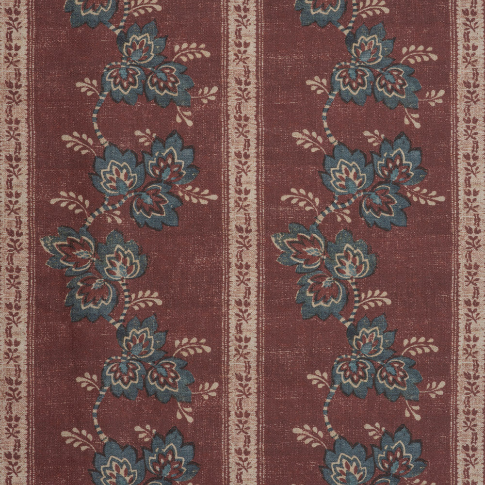 Premium Somborne Striped Linen Fabric - Merlot Color Samples for Upholstery, Curtains & Home Decor Projects