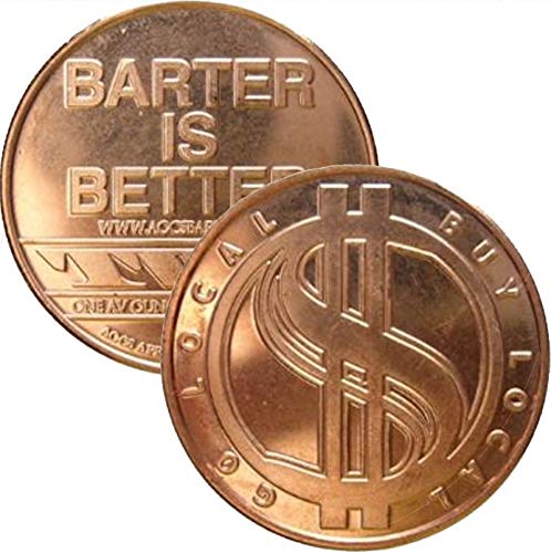 1 oz .999 Fine Pure Copper Round - AOCS Certified (Barter is Better 2010) - Perfect for Collecting, Investment & Precious Metal Trading