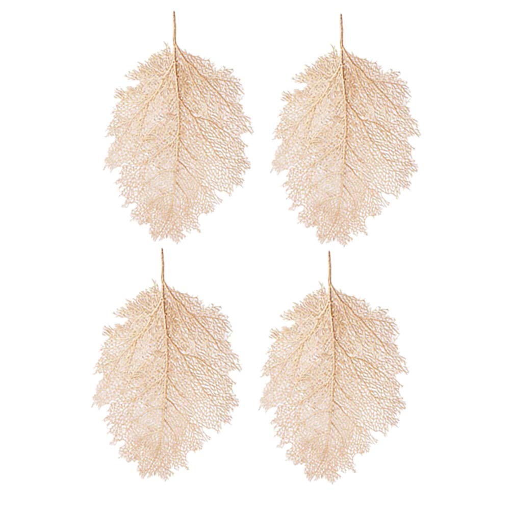 LIOOBO 4-Piece Easter and Christmas Table Mats Set - Leaf Design Coasters and Placemats for Dining Table - Holiday Dinner Party Decor (Perfect for Thanksgiving, Autumn Gatherings & Festive Celebrations)