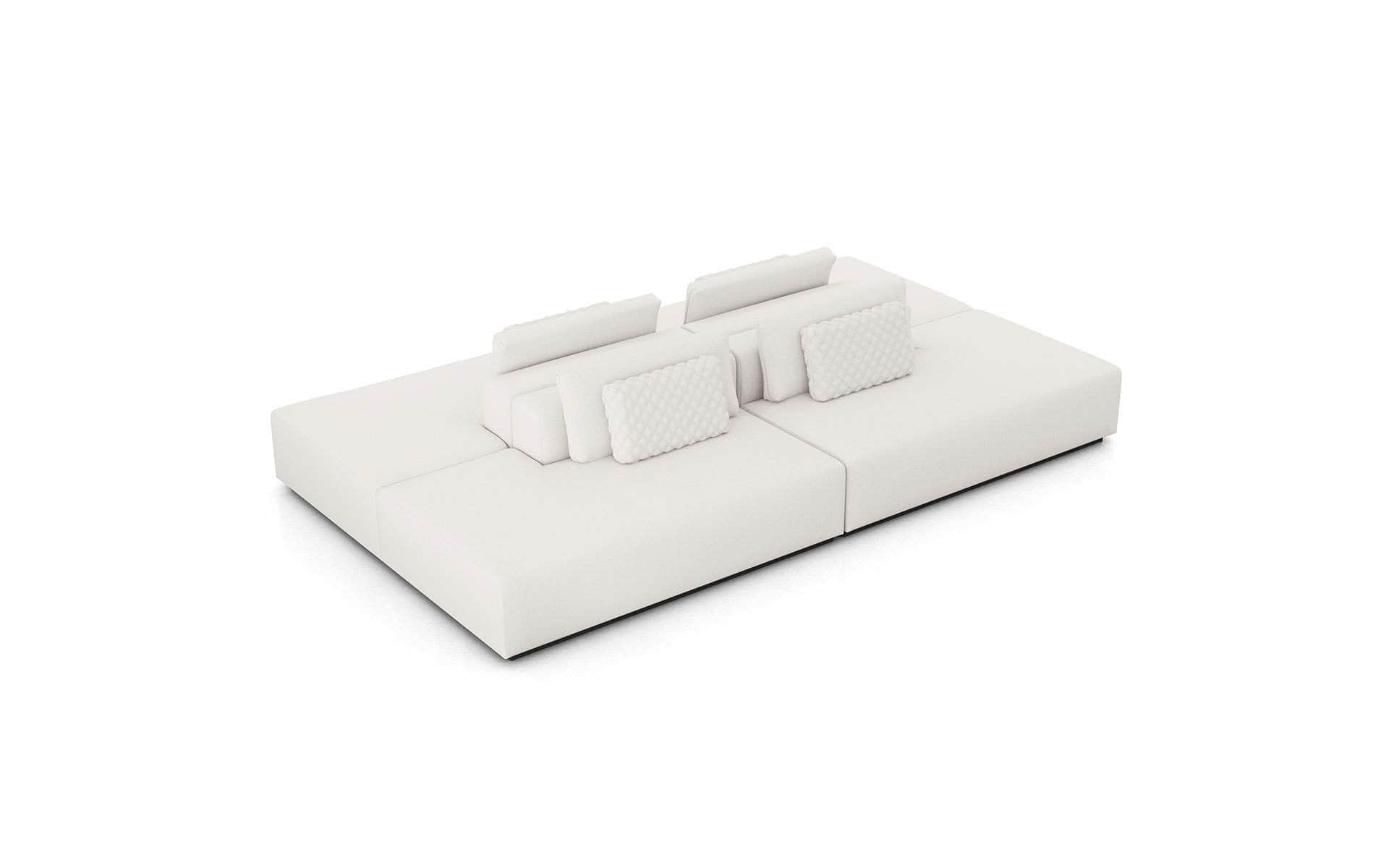 Spruce Modular Double Sofa with Large Armless Chairs - Modern Chalk Fabric Upholstery for Living Room, Lounge & Family Room Comfort