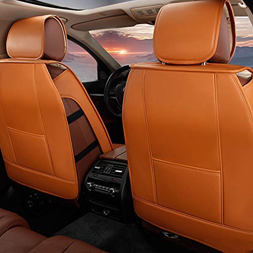 Surekit Luxury PU Leather Car Seat Cover Set for Acura MDX RDX ZDX RL TL CDX ILX TLX TSX RSX - 5-Seat Needlework Cushion Protector (Cayenne) - Perfect for Road Trips, Daily Commute & Interior Protection