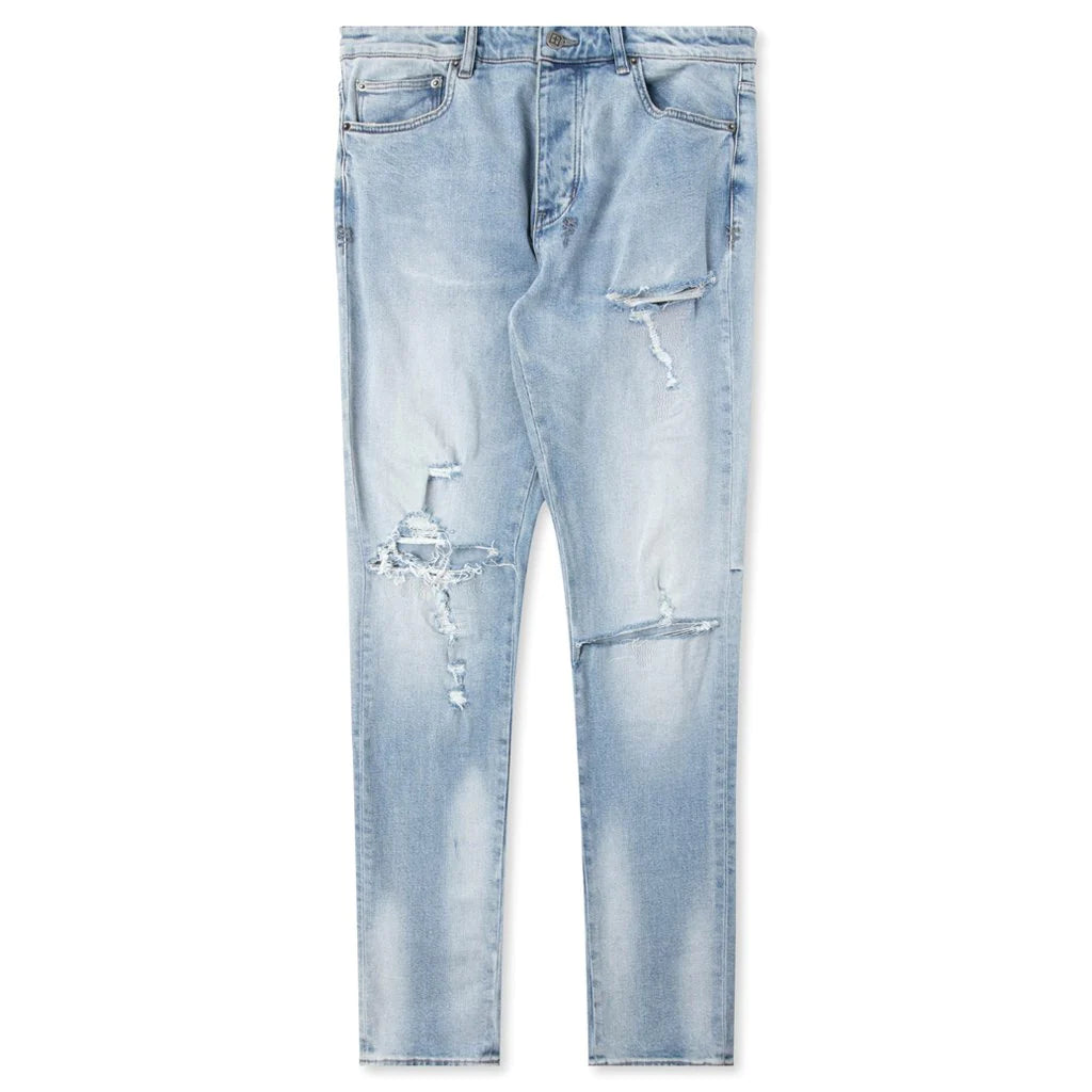 Chitch Punk Blue Thrashed Jeans for Women - Vintage Distressed High Waisted Skinny Jeans | Perfect for Concerts, Streetwear & Edgy Fashion Outfits