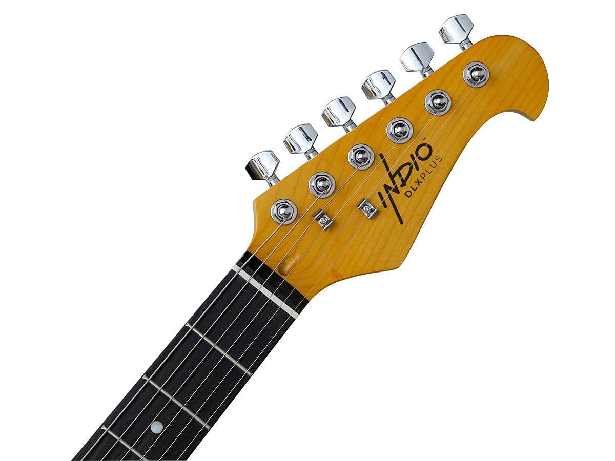 Monoprice Indio Series 6 String Solid-Body Electric Guitar - Right-Handed, Cherry Red Burst (610192) | Perfect for Beginners, Live Performances & Home Recording Studios