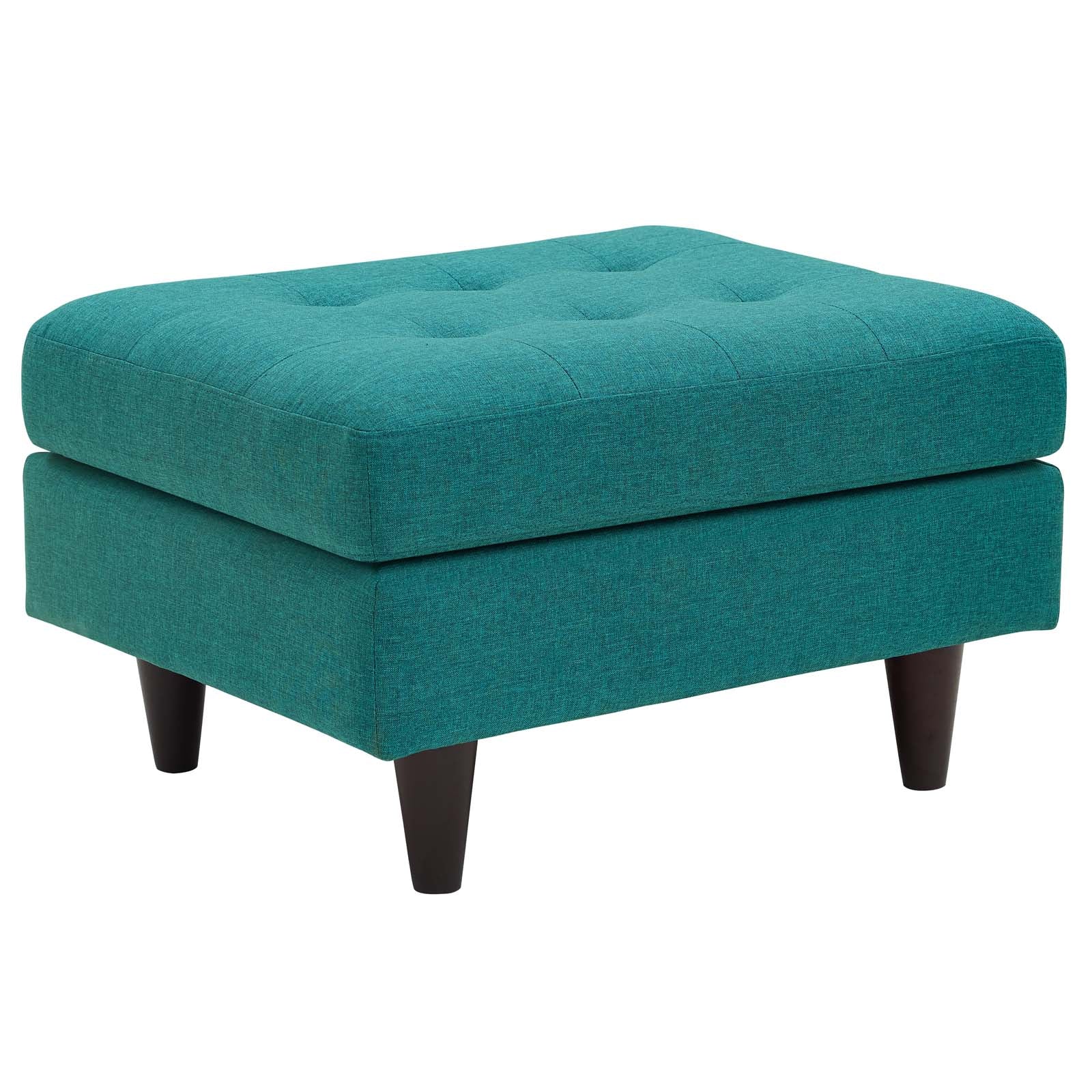 Empress Upholstered Fabric Ottoman Stool with Storage - Soft Round Footrest Pouf for Living Room, Bedroom & Nursery - Perfect for Extra Seating, Footrest or Coffee Table Companion