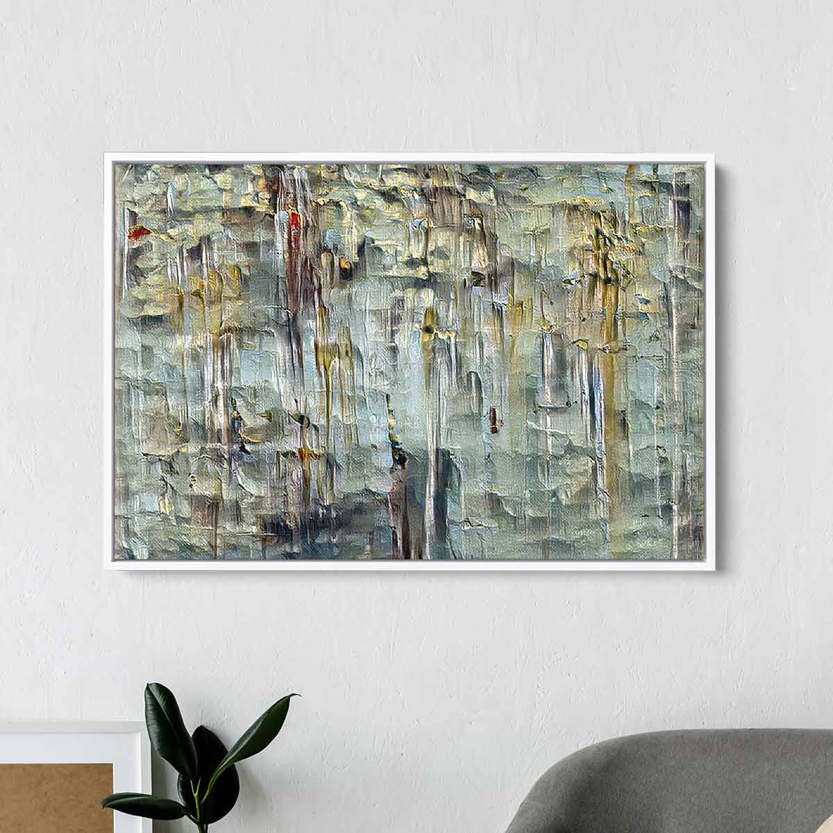 Modern Grey Abstract Wall Art Canvas Painting - Large Contemporary Home Decor for Living Room, Bedroom & Office