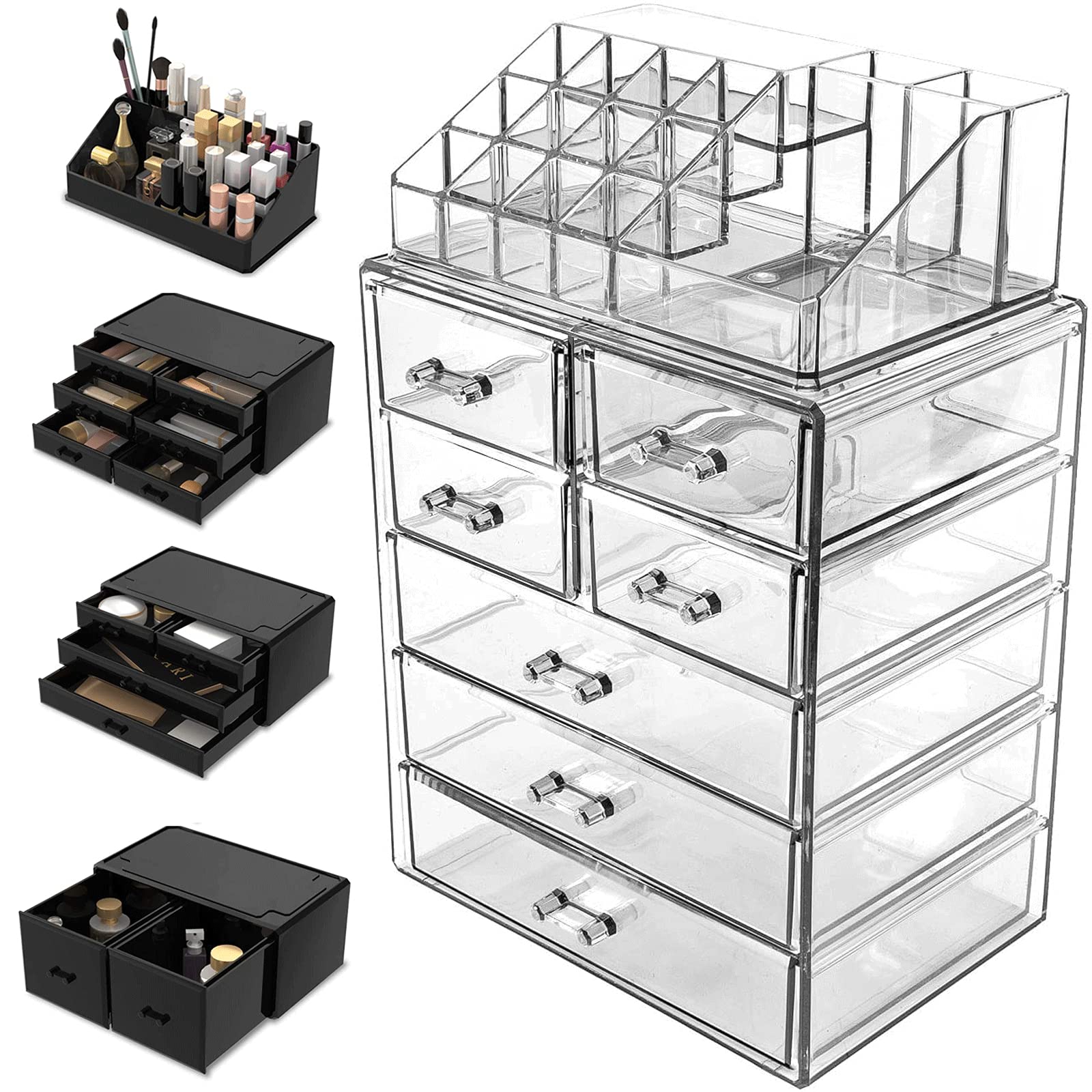 Large Transparent Makeup Organizer Drawer - Dustproof Cosmetic Storage Box for Beauty Products | Perfect for Vanity, Bathroom & Travel Organization