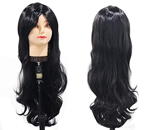 Boxo Women's Natural Black Curly/Wavy Hair Extensions - Full Head Synthetic Hair Wig for Ladies (1 Pack) - Perfect for Daily Wear, Cosplay, and Special Occasions