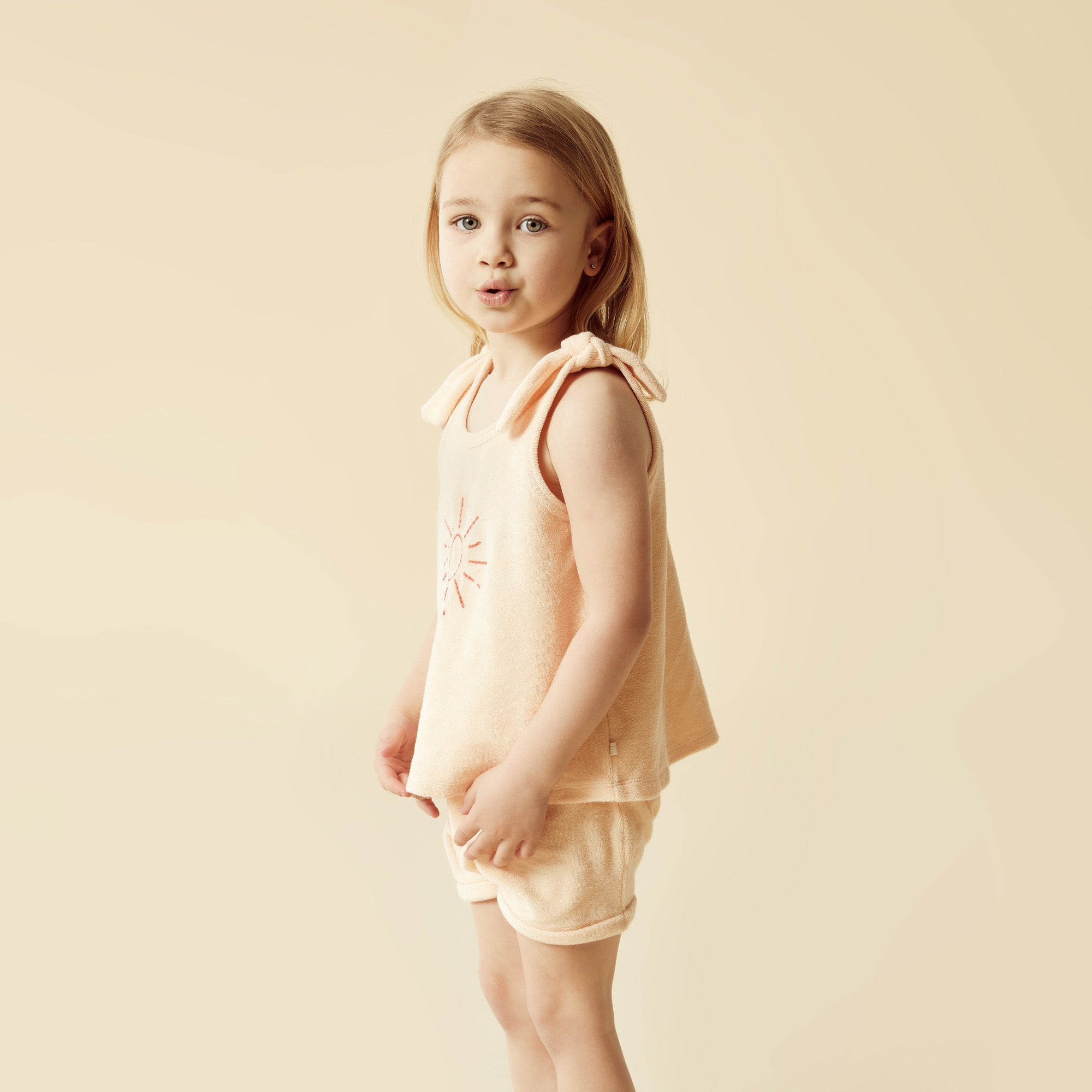 Sunshine Organic Terry Tie Singlet - Soft Cotton Baby Onesie for Newborns & Infants | Perfect for Playtime, Naptime & Everyday Comfort