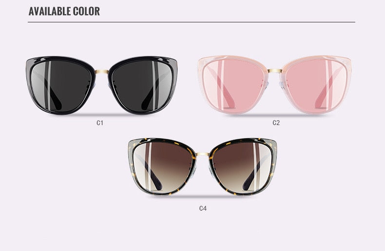 Aofly Women's Polarized Cat Eye Sunglasses with Alloy Frame - UV Protection, Fashionable & Lightweight for Driving, Beach & Outdoor Activities
