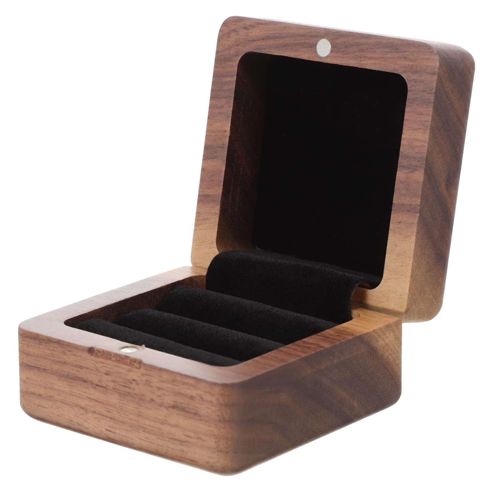 Handcrafted Walnut Wood Engagement Ring Box with Magnetic Closure - Rustic Jewelry Chest for Wedding Proposal, Ceremony & Ring Storage | Perfect for Earrings & Coin Organizer - Ideal for Gifts, Anniversaries & Special Occasions