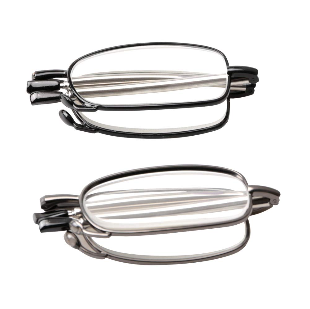SOOLALA Reading Glasses - Super Lightweight Compact Foldable Readers for Men & Women - Perfect for Travel, Reading, and Everyday Use