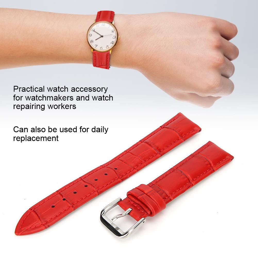 ZJchao 18mm Red PU Leather Watch Band - Adjustable Unisex Watch Strap Replacement for Men & Women, Perfect for Watch Repair, Daily Wear & Gift Giving