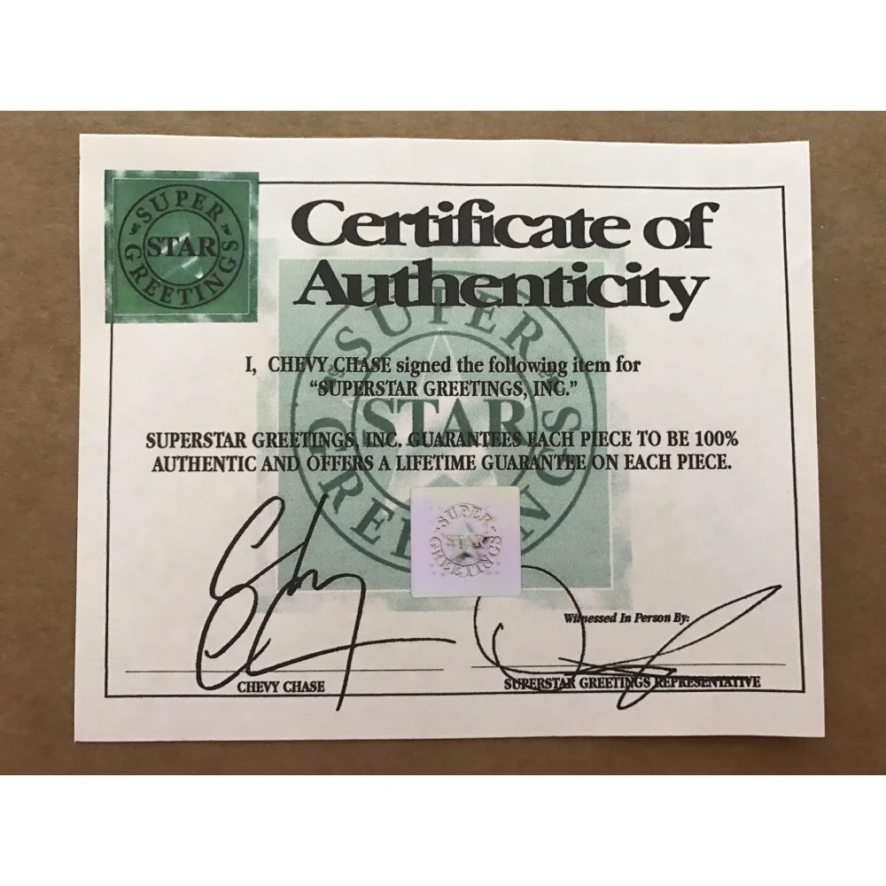 Authentic Chevy Chase Signed Caddyshack Memorabilia - Framed Flag Collage with COA & JSA Certification - Bushwood Country Club Pin - Perfect for Movie Collectors & Golf Lovers
